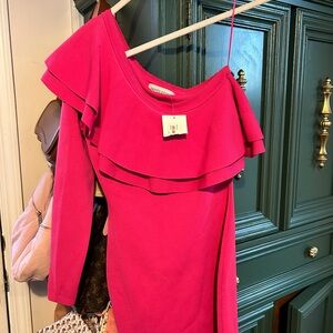 One Shoulder Pink Dress